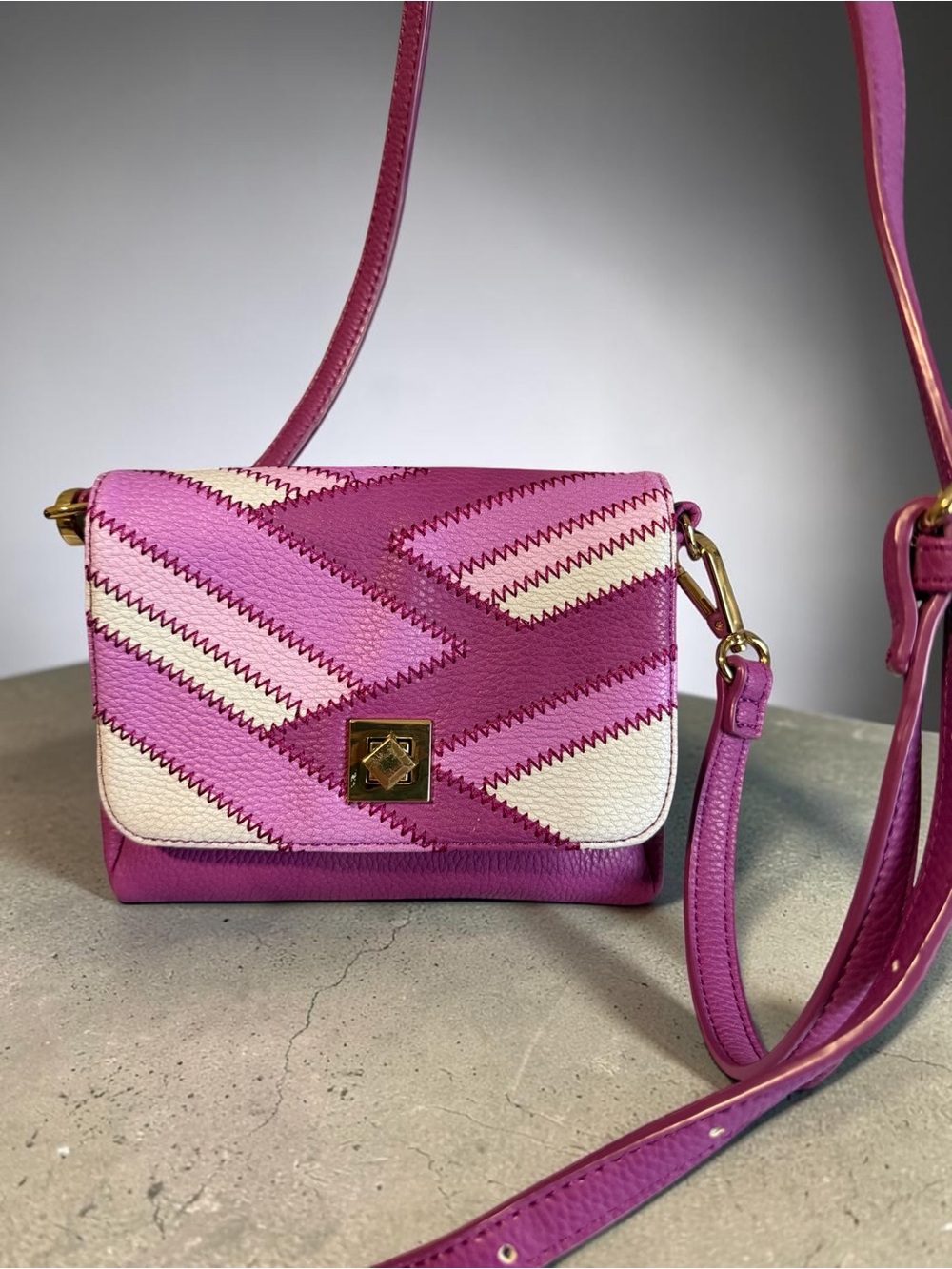 Simply Charles Geometric Quilted Patchwork Crossbody Bag
